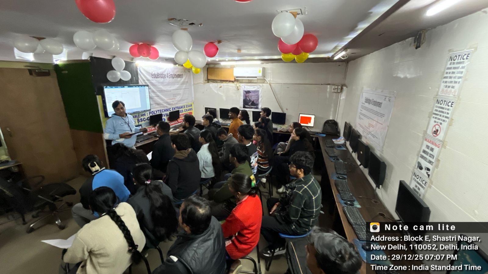 Computer classes conducted by Naman Sir for students.