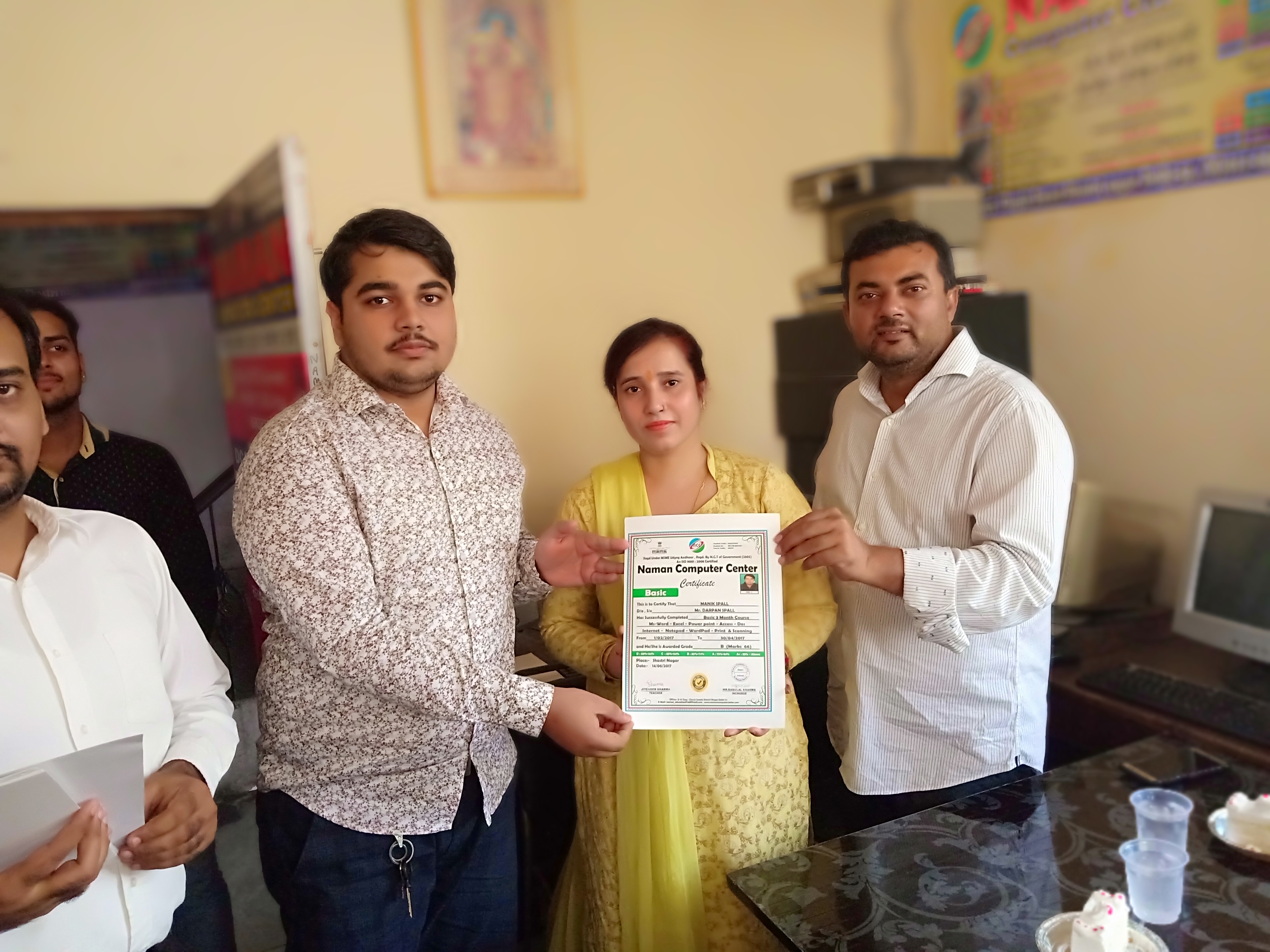 Certificates were distributed to students by Hon’ble MLA Somdutt Ji at Shastri Nagar, Delhi.