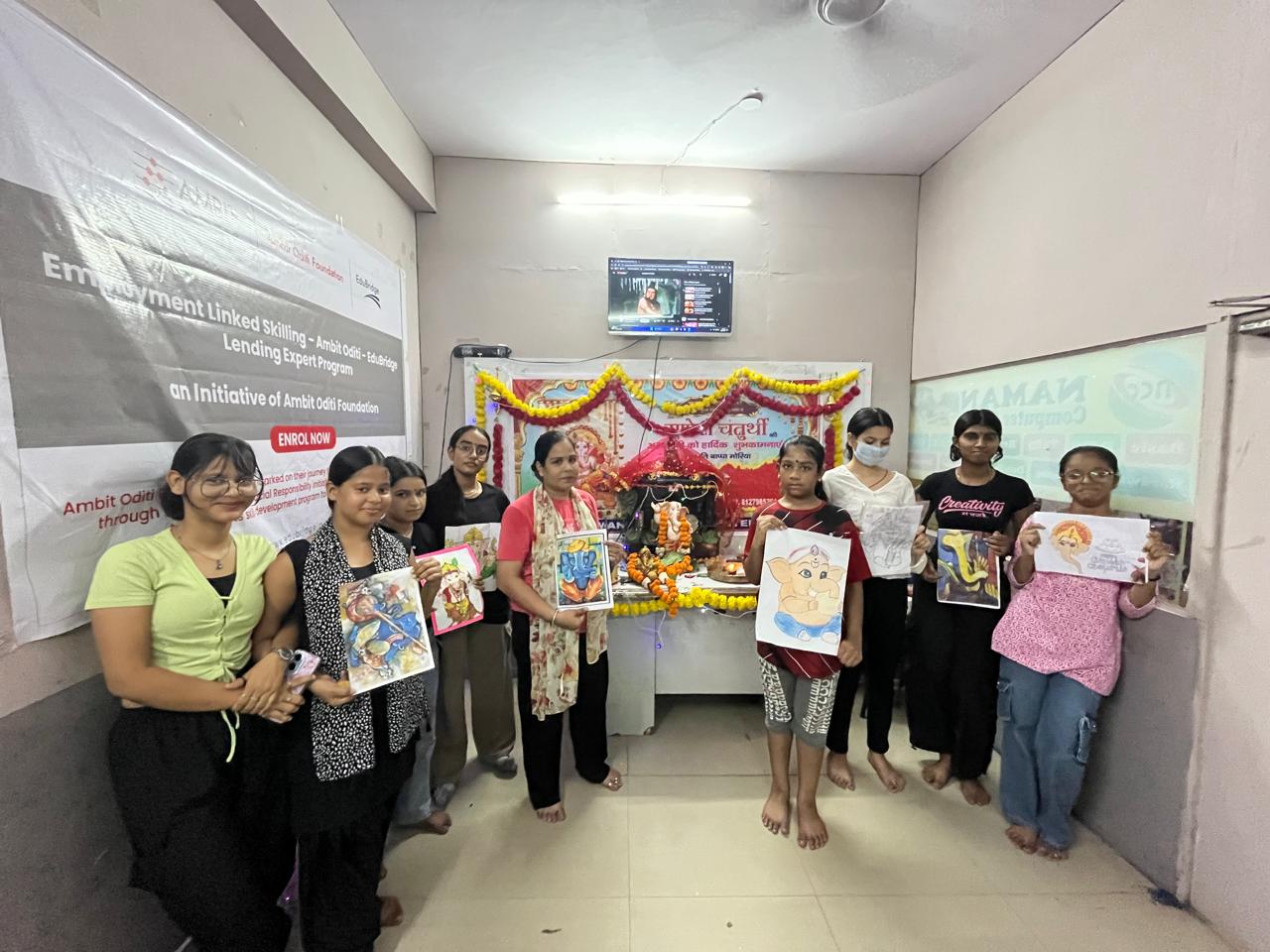 Ganesh Chaturthi was celebrated at Naman Computer Center.