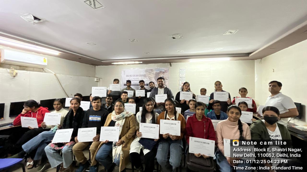 Certificates were distributed to students by Naman Sir at Naman Computer Center.