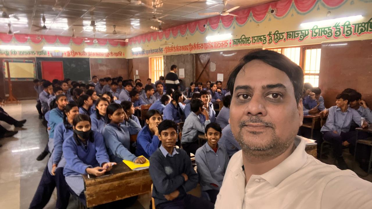 An awareness programme on entrepreneurship for future goals was organized for Class XI and XII students, with Mr. Naman Sharma as the special guest, who delivered a guest lecture and shared valuable knowledge on future entrepreneurship.