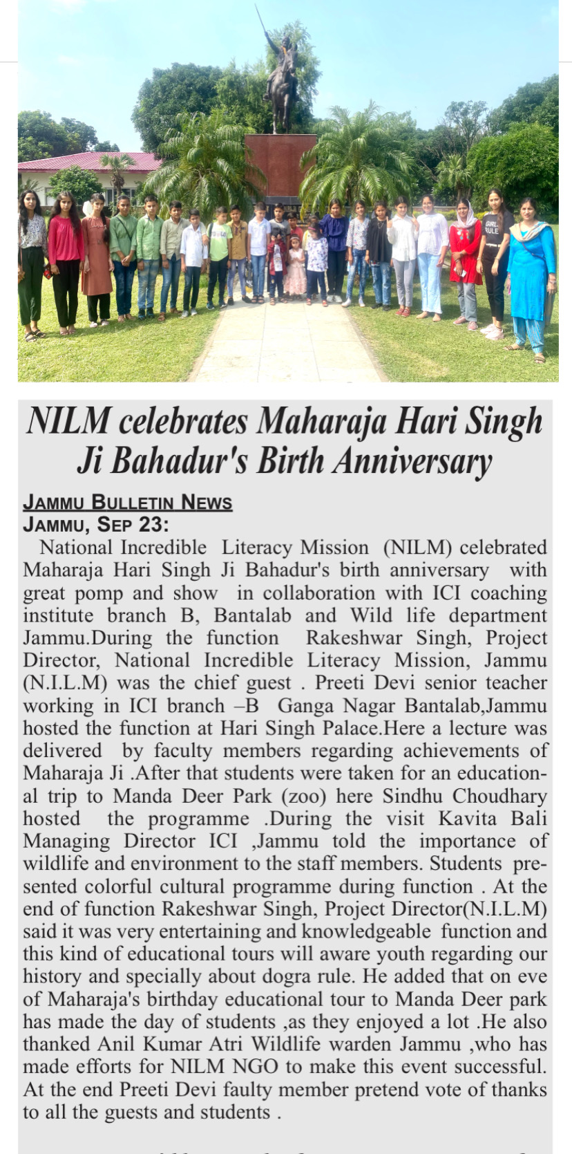Celebrating Maharaja Hari Singh Ji Birth Anniversary