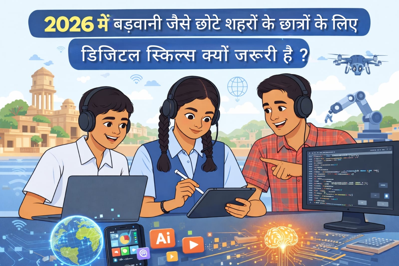 2026 में बड़वानी जैसे छोटे शहरों के छात्रों के लिए डिजिटल स्किल्स सीखना क्यों ज़रूरी है