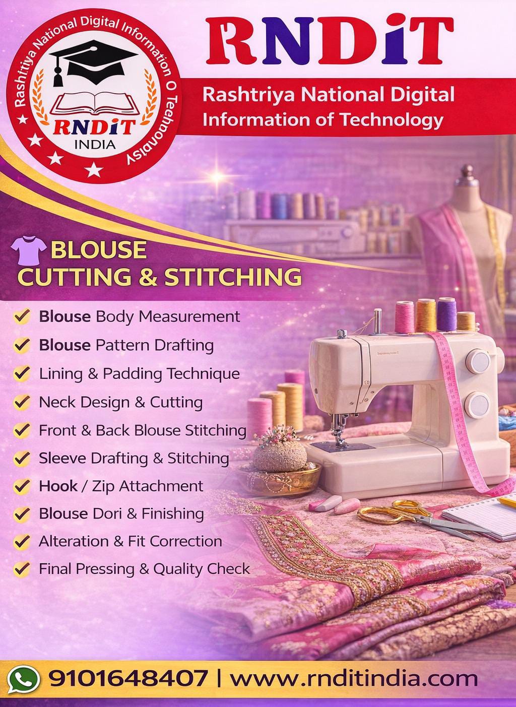 Blouse cutting & stitching