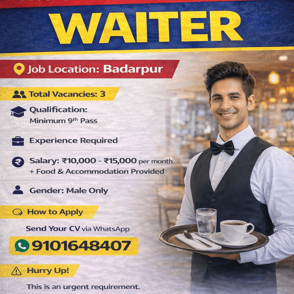 Waiter (Urgent Hiring)