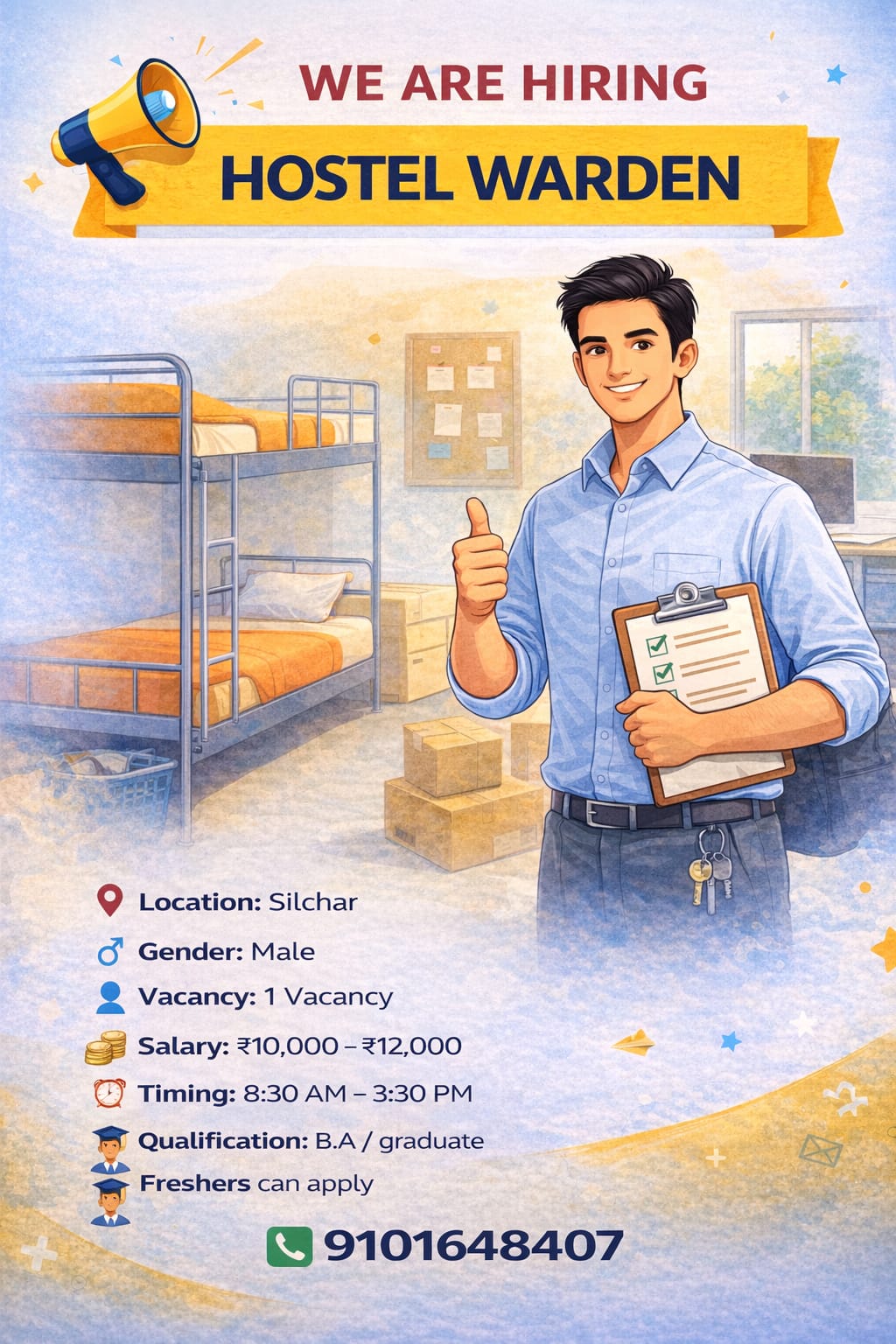 Name of the post: Hostel Warden