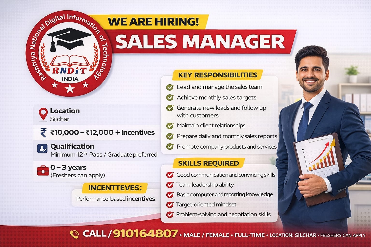 Name of the Post : Sales Manager