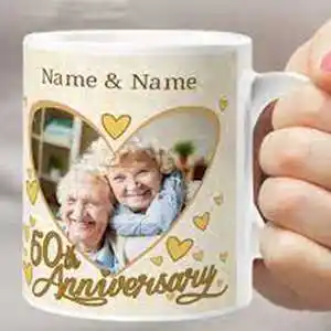 Personalised 50th Anniversary Cup - anniversary gift for parents