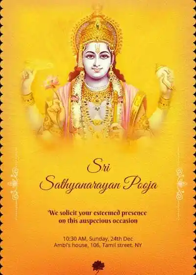 Unique Satyanarayan Pooja Invitation Message for WhatsApp.tring