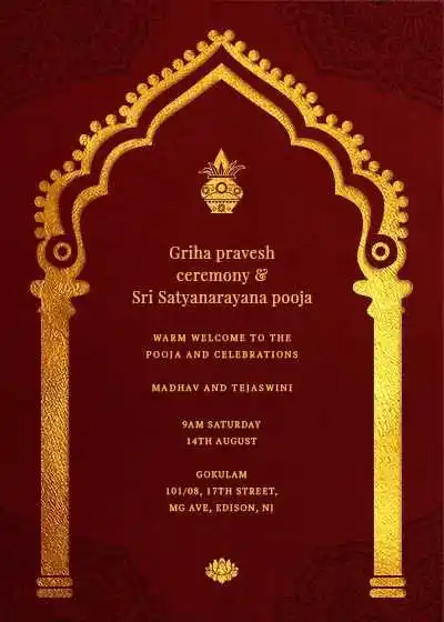 Formal Satyanarayan Pooja Invitation Message.tring