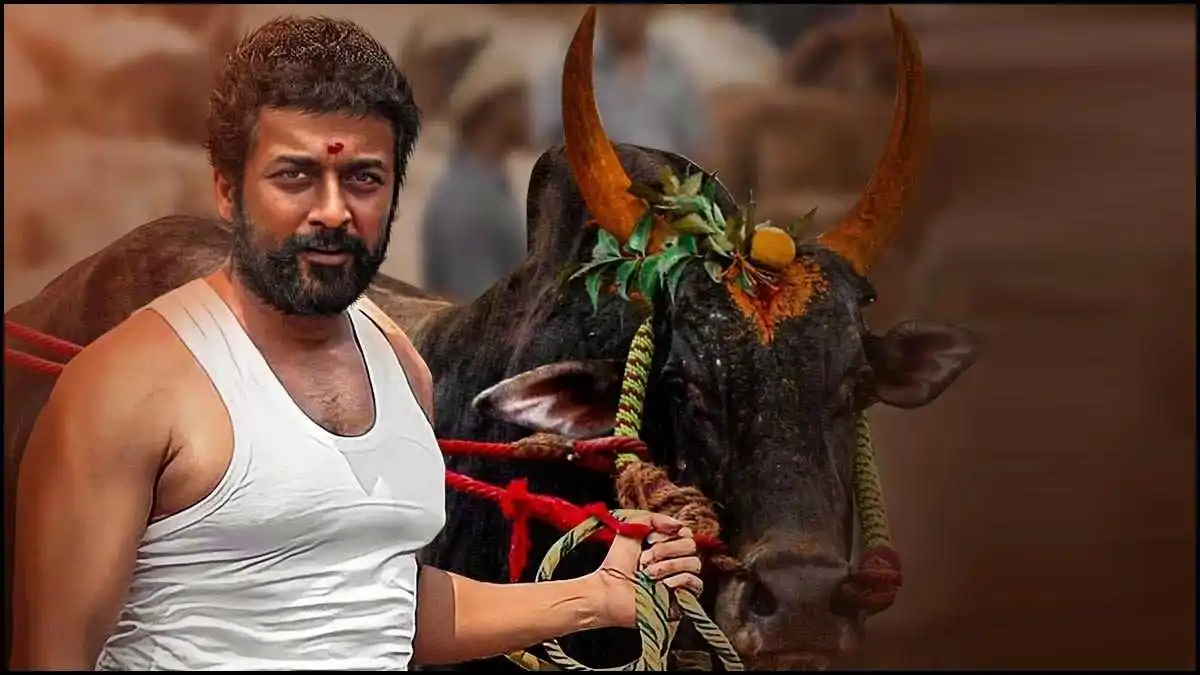 Vaadivaasal-1.jpg Suriya with a bull in Vaadivassal Movie