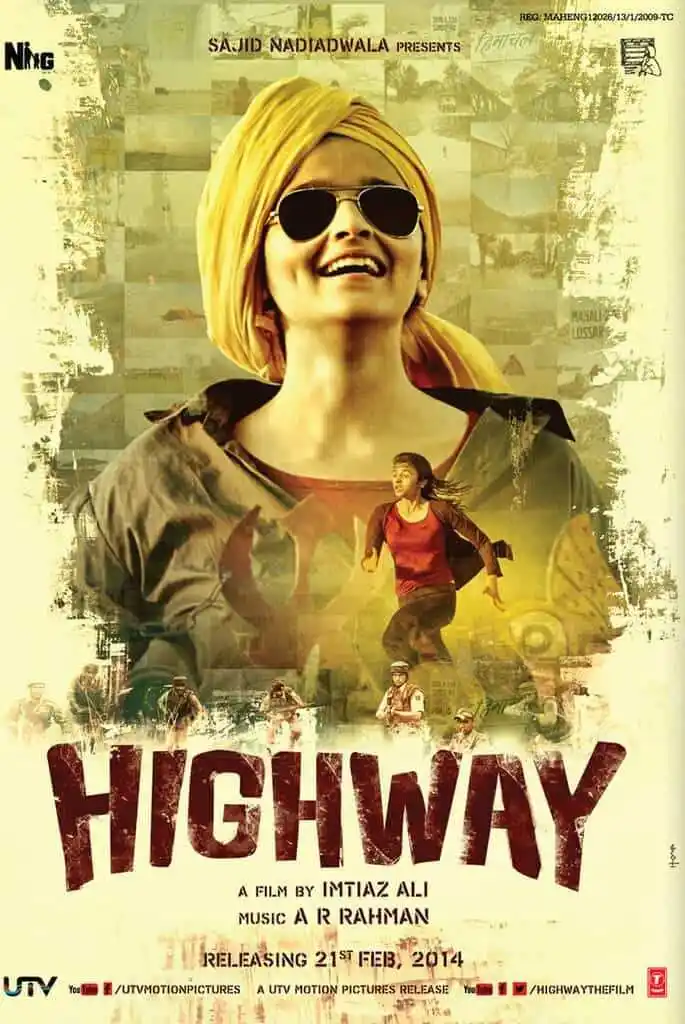 banner of the movie highway featuring alia bhatt