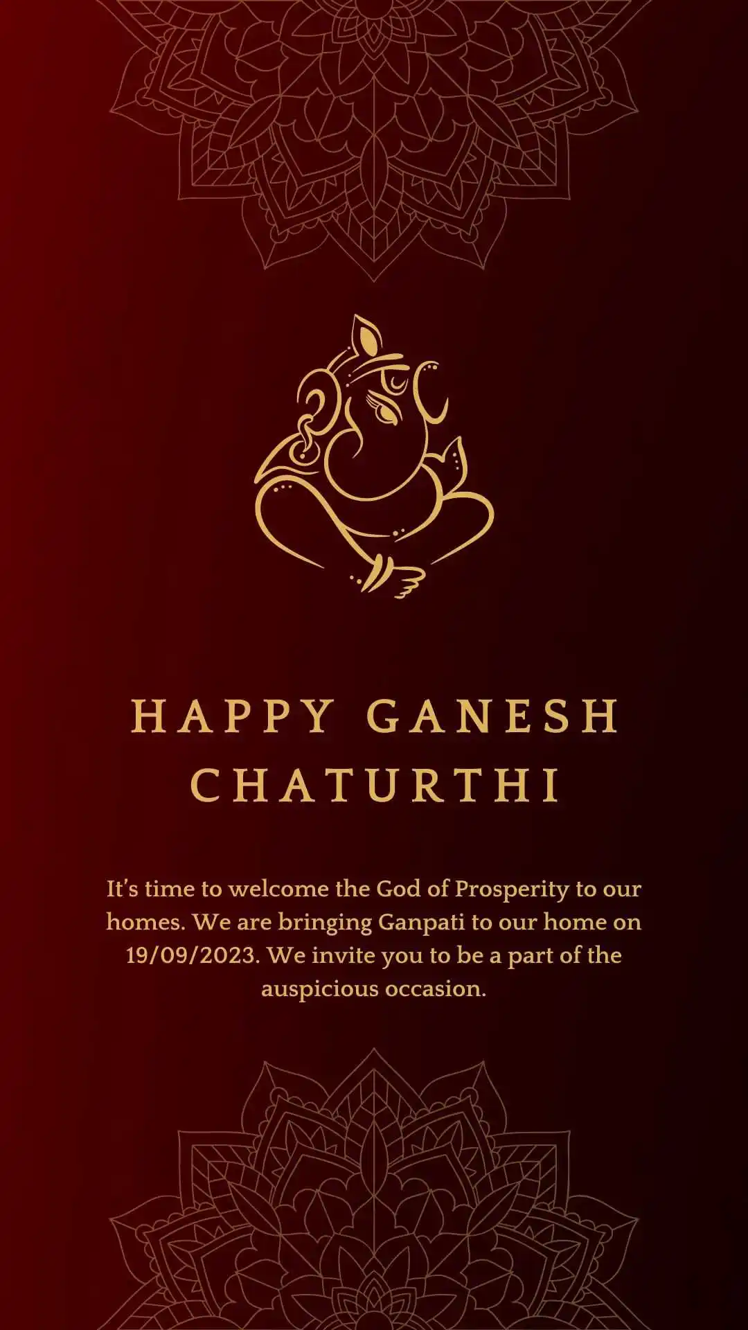 ganapati invitation message.tring
