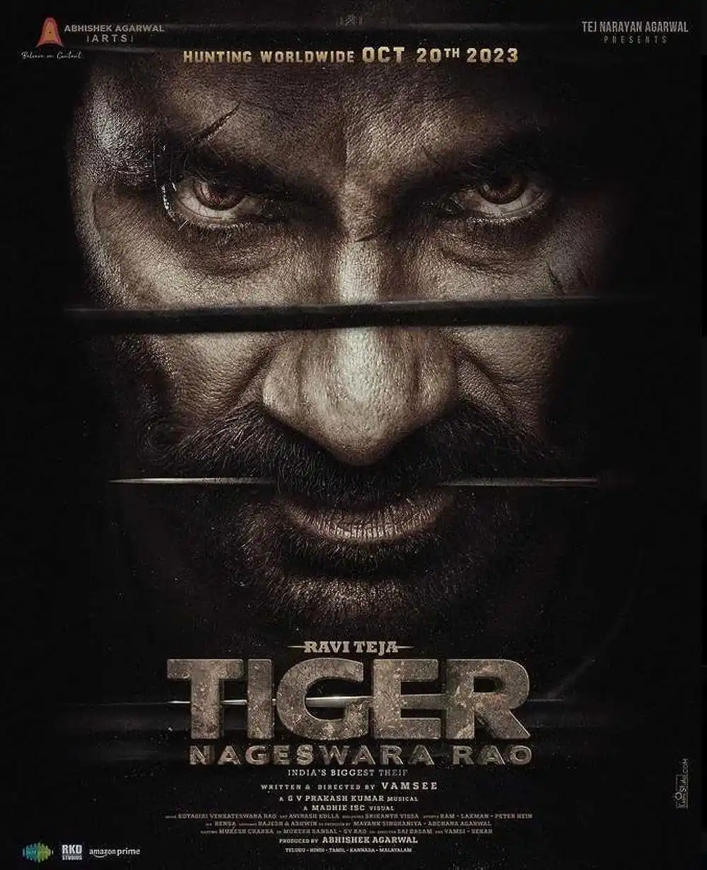 tiger-nageshwara-rao-poster.jpg Tiger Nageshwara Rao movie poster starring ravi teja