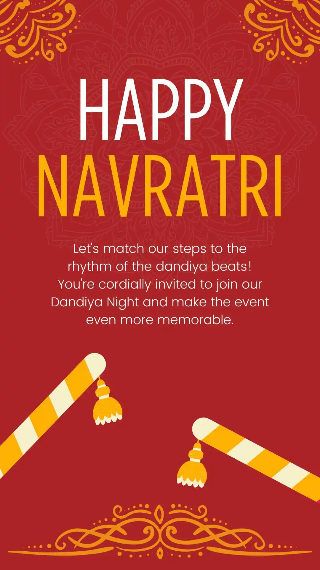 Dandiya Night Invitation Message 