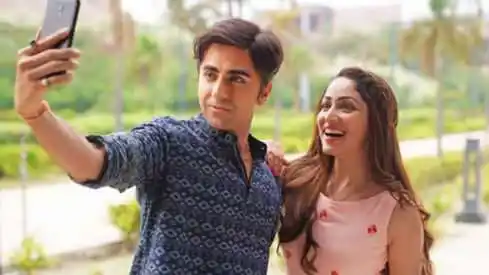 Ayushmann Khurrana and Yami Gautam in Bala.tring Ayushmann Khurrana and Yami Gautam in Bala