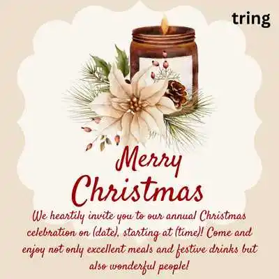 Simple Invitation Messages for a Christmas Party