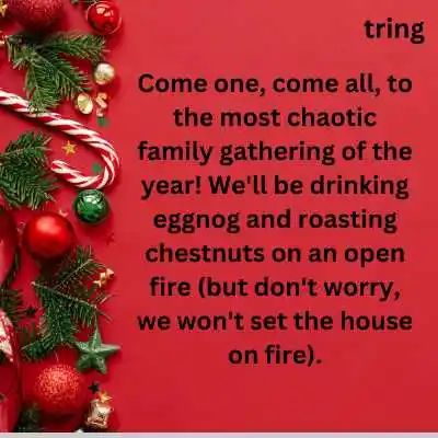 Funny Christmas Party Invitation Message for Family 