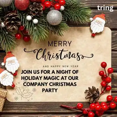 Festive Company Christmas Party Invitation Messages