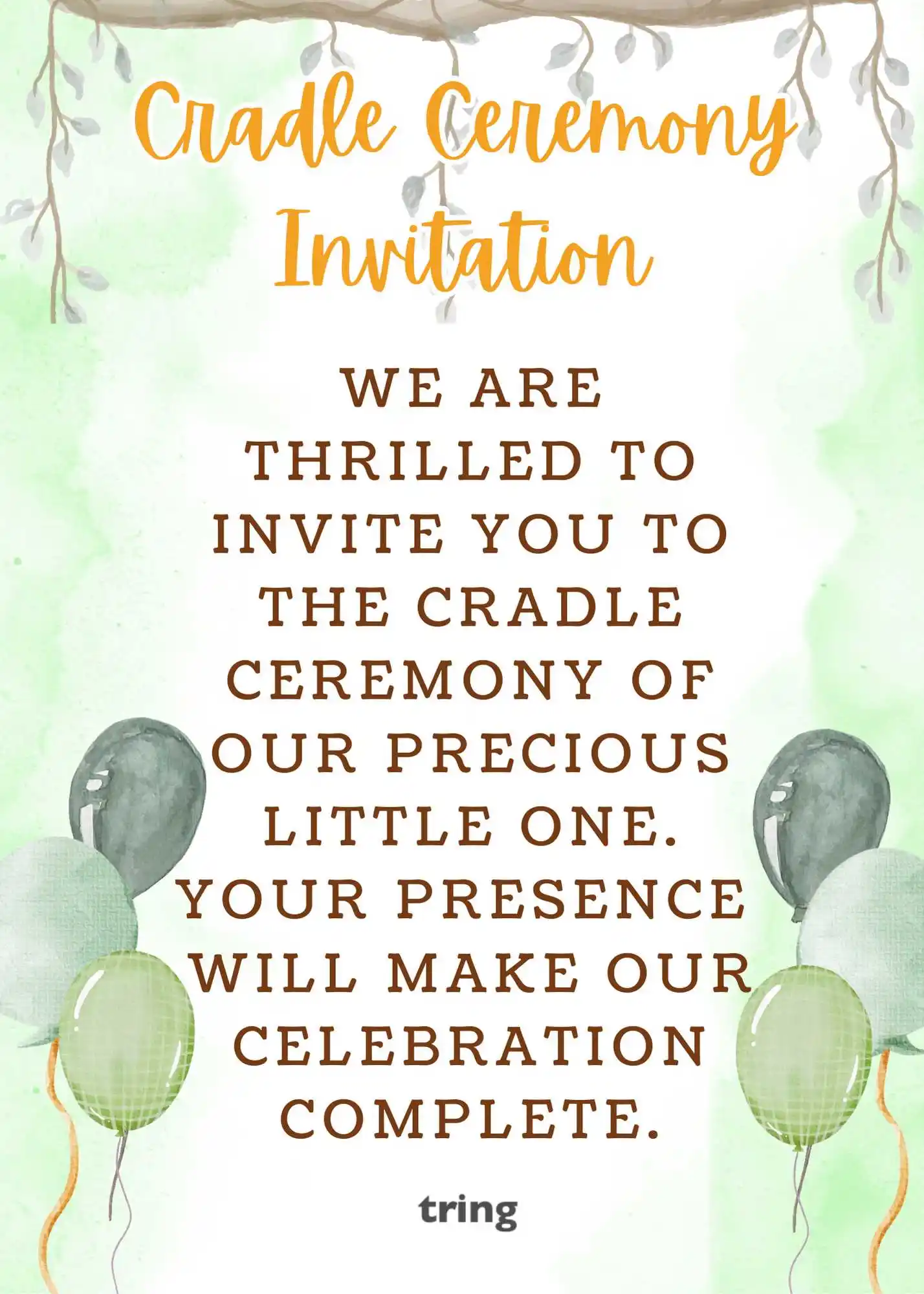 Green Cradle Ceremony Invitation.png Green Cradle Ceremony Invitation Card