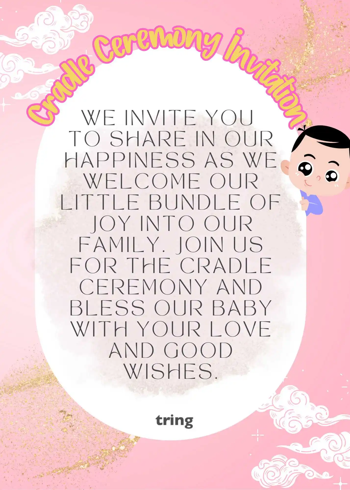 Pink Cradle Ceremony Invitation.png Pink Cradle Ceremony Invitation Card