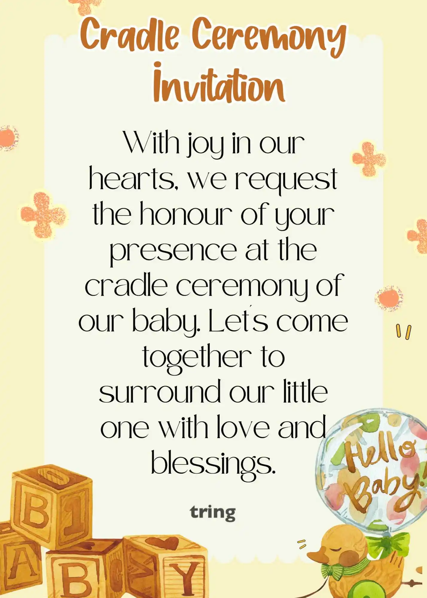 Yellow Cradle Ceremony Invitation.png Yellow Cradle Ceremony Invitation Card