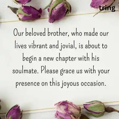 Brother Marriage Invitation Messages