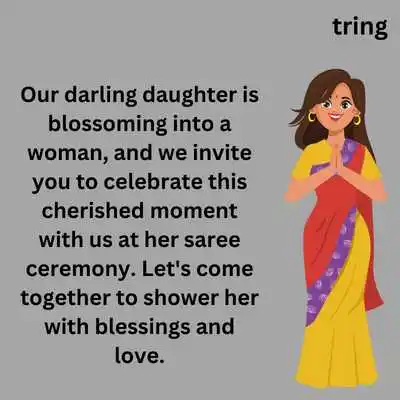 Saree Ceremony Invitation Card Messages