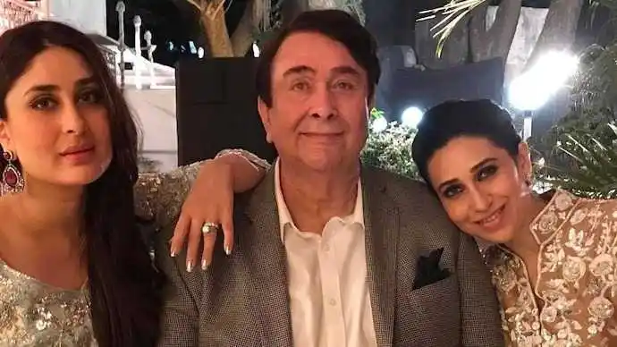 Kareena, Karishma, and Randhir Kapoor.tring Kareena, Karishma, and Randhir Kapoor
