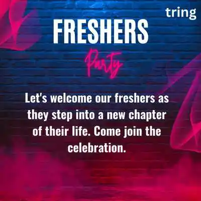 Digital Invitation Message for Fresher's Party