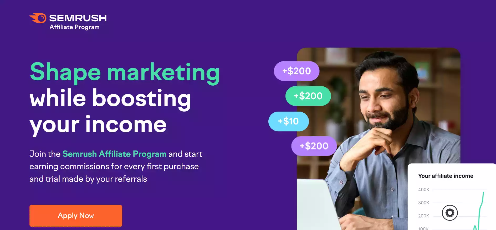 Affliate marketing example Affliate marketing example mentioning semrush affiliate program.