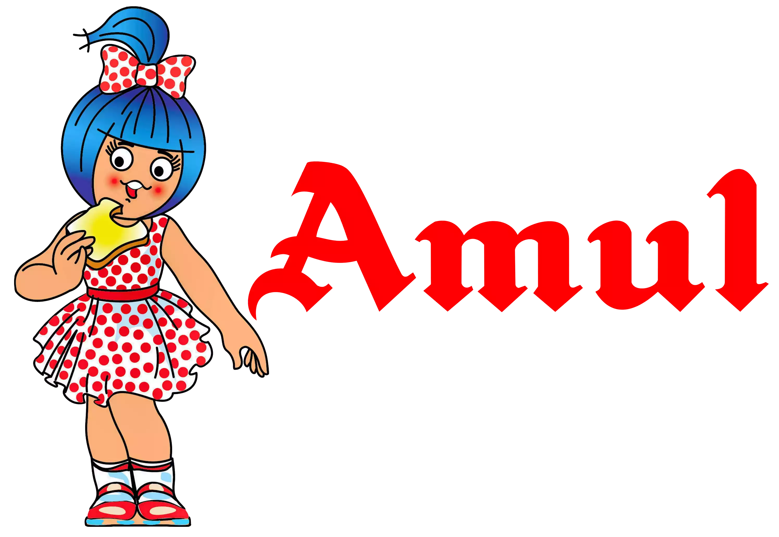 Amul girl with amul's official logo